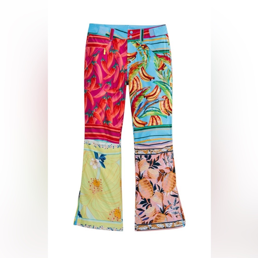 Farm Rio Ski Pants size Medium mixed Scarves Ski Pants New with Tags